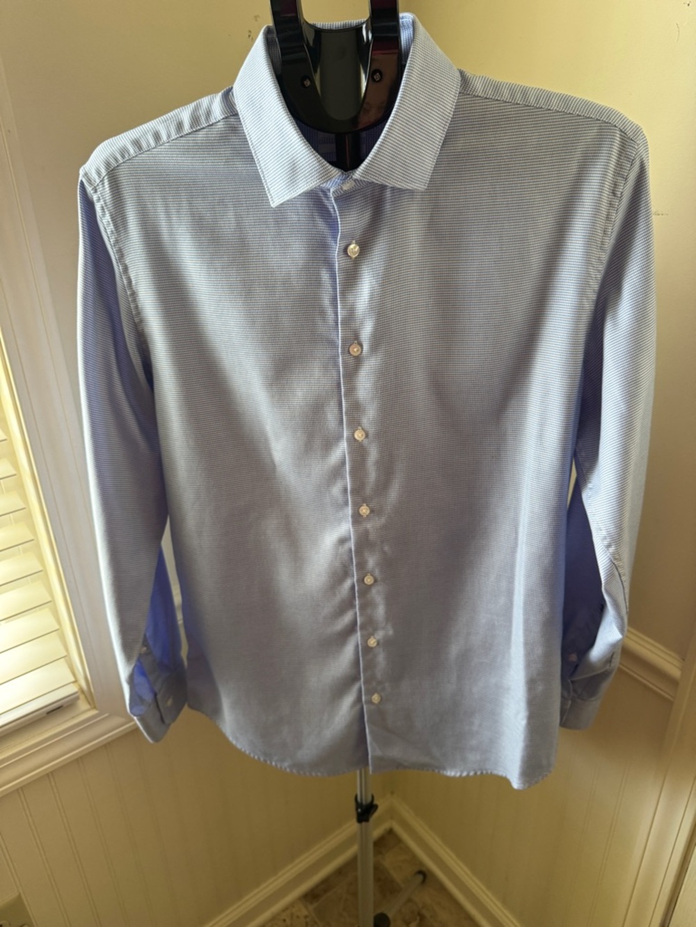 Seidensticker Blue Dress Shirt for Men Size Large